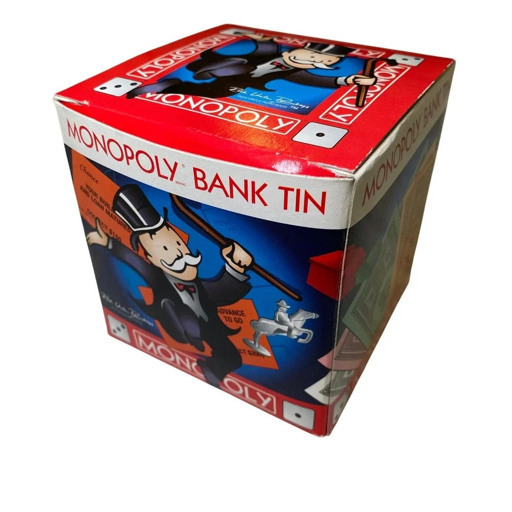 Monopoly Bank Tin Vintage 1999 Giftco Coin Bank Money Bank With Original Box